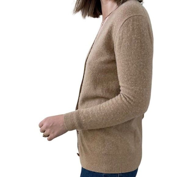 J. Crew Womens Tan Beige 100% Cashmere Italian Preppy Soft Cardigan Sz XS - Picture 5 of 6